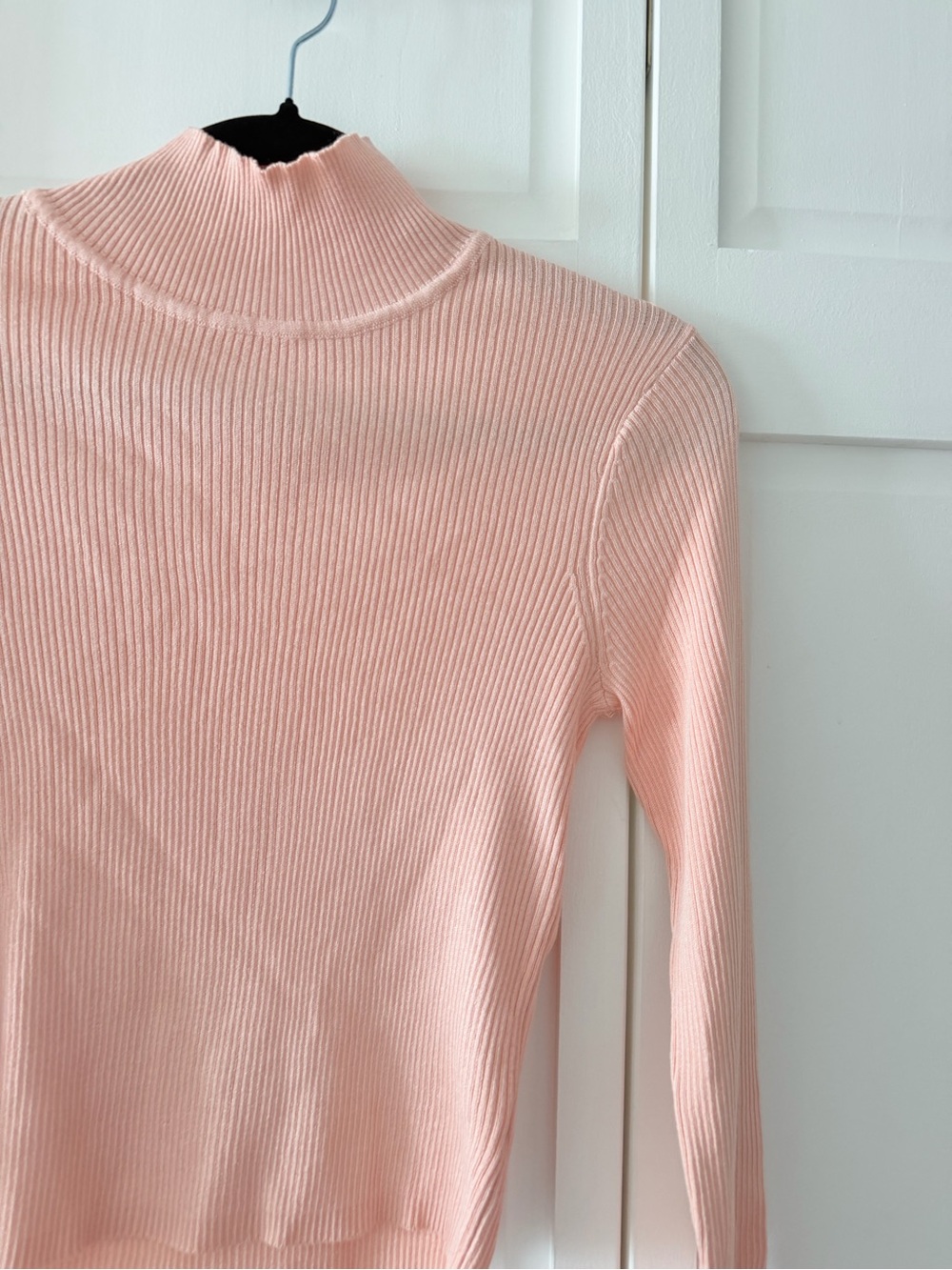 Ardene Pastel Pink Ribbed Mock Neck Crop Sweater S - Picture 4 of 9